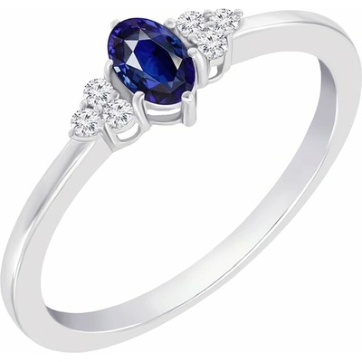 Eppi zlatý prsten s modrým safírem a diamanty Jufien R37272