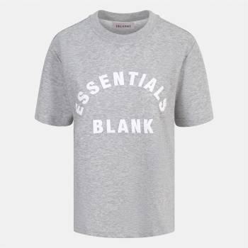 Blank Essentials Дамска тениска Blank Essentials Blank Arched Print Puff T-Shirt Ladies - Grey Marl