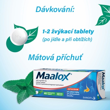 Maalox tbl.mnd.40 x 400 mg/400 mg