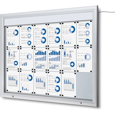 Jansen Display venkovní vitrína typu T LED osvětlení 18 x A4