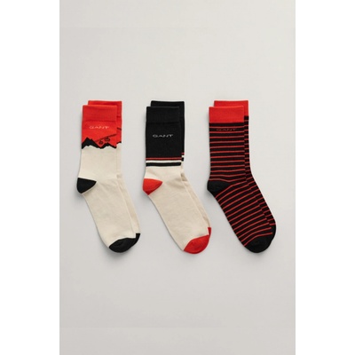 GANT ALPINE JACQUARD SOCKS 3 PACK čierna