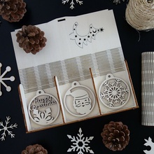 Sada krásných vánočních ozdob ze dřeva, 1 sada-18 kusů 3467 PR0096-Christmas decorati HEU-