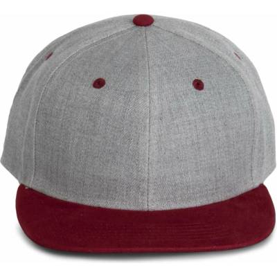 K-UP Unisex snapback Hip-hop světle šedá žíhaná tmavě chili červená