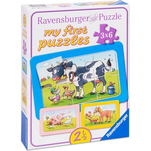 Ravensburger Пъзел Ravensburger от 3 x 6 части - Животинчета приятели (06571) - ozone