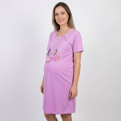 Нощница за кърмачки в светлолилаво с щъркел