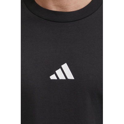 Adidas Памучна тениска adidas Essentials в черно с десен JD1906 (JD1906)