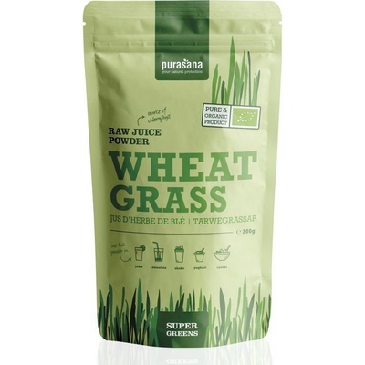 Purasana Wheat Grass Raw Juice Powder přírodní antioxidant 200 g