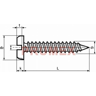 Šroub samořezný s drážkou DIN 7971C 4,2x9,5 nerez A2