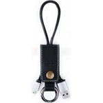 REMAX Кабел за данни micro USB, Remax RC-034I, ключодържател, естествена кожа, Черен - 14341
