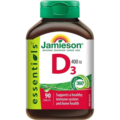Jamieson Витамин D3, 400 IU, 90 таблетки, Jamieson