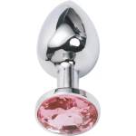 X Fun Метално дилдо Butt Plug "CRYSTAL PINK" 8 см. Размер-M