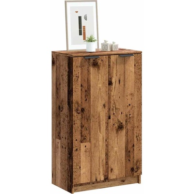 vidaXL Шкаф за обувки старо дърво 59x35x100, 5 см инженерна дървесина (856993)
