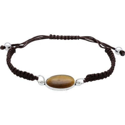 Gilles Costa šňůrkový náramek na ruku hnědý STONE 107