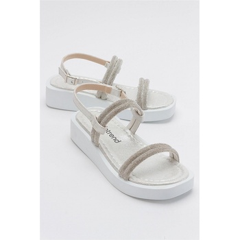 Moda Trend Дамски сандали с цяла подметка - Сребристи #382911 (382911_Сребрист)