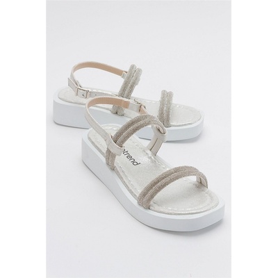 Moda Trend Дамски сандали с цяла подметка - Сребристи #382911 (382911_Сребрист)