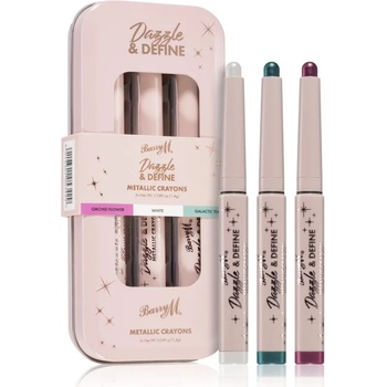 Barry M Dazzle & Define Metallic Crayon металически молив за очи изгодна опаковка 3 x 1, 4 g 3x1, 4 гр