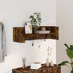 vidaXL Стенен рафт, опушен дъб, 100x35x30, 5 см, инженерно дърво (848462)