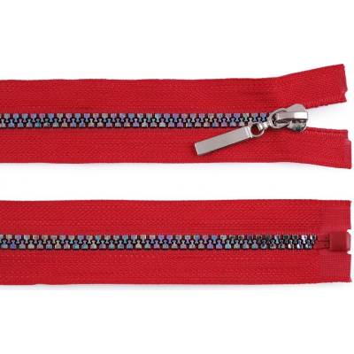 Duhový kostěný zip šíře 5 mm délka 80 cm 148 červená