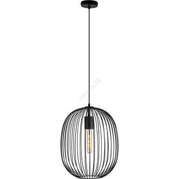 Helam Пендел на кабел OVELLA 1xE27/15W/230V Ø 34 см черен (HE1817)