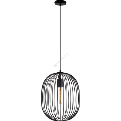 Helam Пендел на кабел OVELLA 1xE27/15W/230V Ø 34 см черен (HE1817)