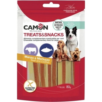Camon beef and cod sandwich stick - лакомство за кучета, с телешко месо и риба треска 80 гр, Италия - ae017/b