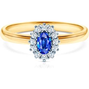 SAVICKI Годежен пръстен Savicki: двуцветно злато, син сапфир