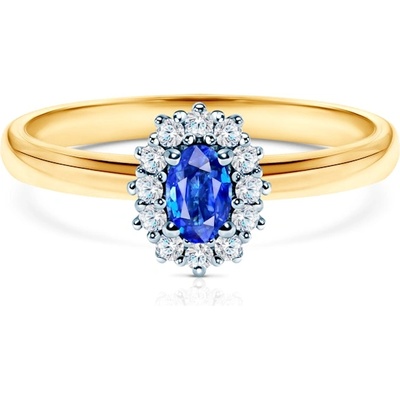 SAVICKI Годежен пръстен Savicki: двуцветно злато, син сапфир