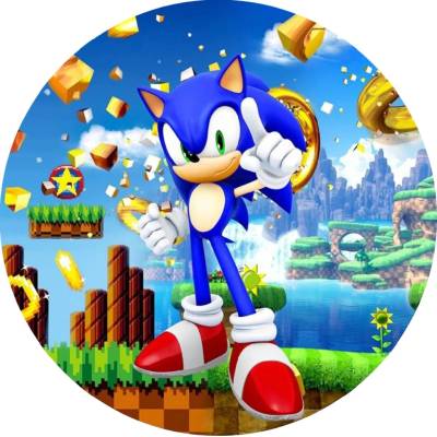 1x Sonic – Green Hill Zone a pixelový svět – jedlý papír na dort – Hledejceny.cz