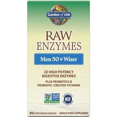 Garden of Life RAW Enzymes Men 50 & Wise, 90 Veg Capsules