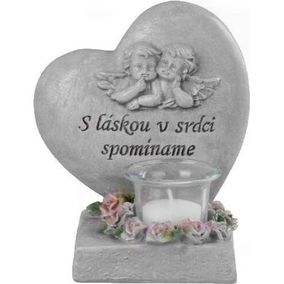 Dekorácia na hrob Anjel so srdcom 15,5 cm