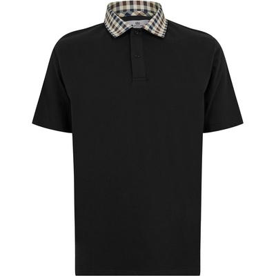 AQUASCUTUM Блуза с яка AQUASCUTUM Men's Short Sleeve Polo Shirt - Black