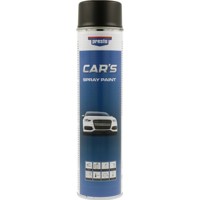 Presto Cars lak v spreji 600 ml čierny polomatný