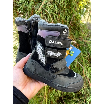 D.D.Step zimné BLIKAJÚCE topánky s kožuškom BATMAN black