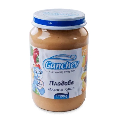Ганчев пюре Млечна каша с плодове