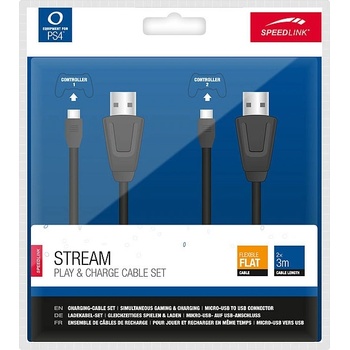 Speed-Link Stream Play & Charge kabel Set PS4