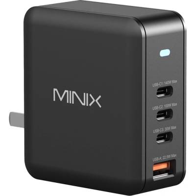 Minix P165 GaN Wall Charger with 3x USB-C and 1x USB-A Ports (NEO-P165)