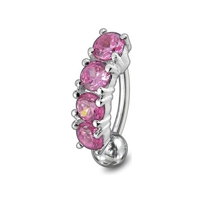 Šperky4U stříbrný piercing do pupíku obrácený BP01181-P