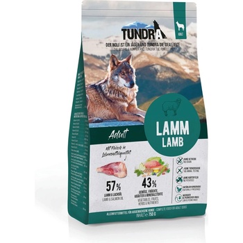 TUNDRA Dog Dry Adult Lamb - Премиум пълноценна суха храна за израснали кучета, без зърно , с агнешко месо 11.340 кг