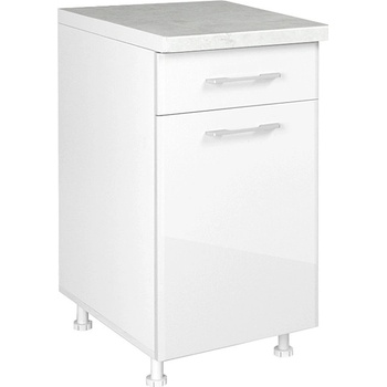 Matis Кухненски шкаф долен с чекмедже и врата in mdf d45 kf бял гланц