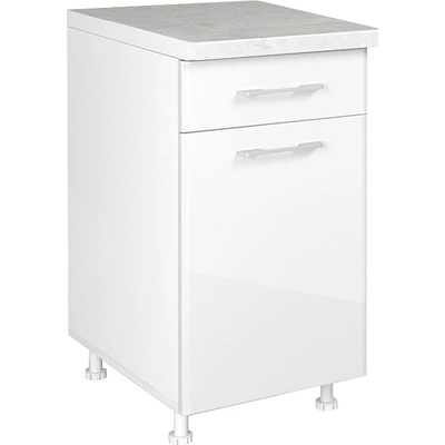 Matis Кухненски шкаф долен с чекмедже и врата in mdf d45 kf бял гланц