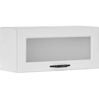 Matis Кухненски шкаф горен с една повдигаща витрина contempo vh 80/36 s бял