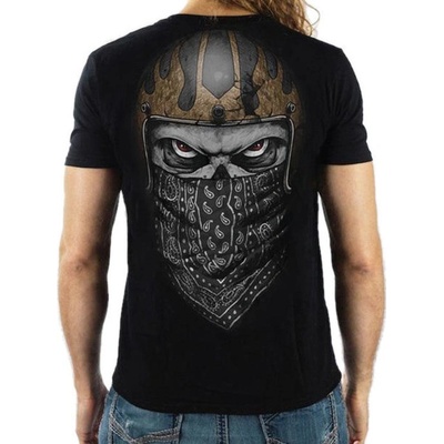 Tričko hardcore LETHAL THREAT PREMIUM SKULL BANDANA černá