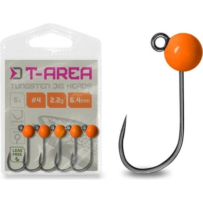 Delphin Wolframový Jig T-AREA BL Fluo Oranžový 5 ks 6,4mm/2,2g/#4
