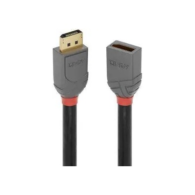 Lindy Кабел LINDY DisplayPort Anthra Line 8K 60Hz AA MF удължителен 2м, LNY-36497