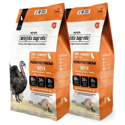 Wiejska Zagroda Monoprotein morčacie S/M 2 x 6 kg