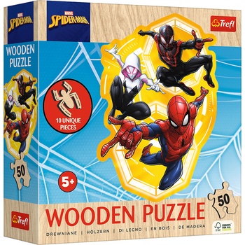 Trefl - Puzzle Spiderman Ready in Action wooden - 40 - 99 piese