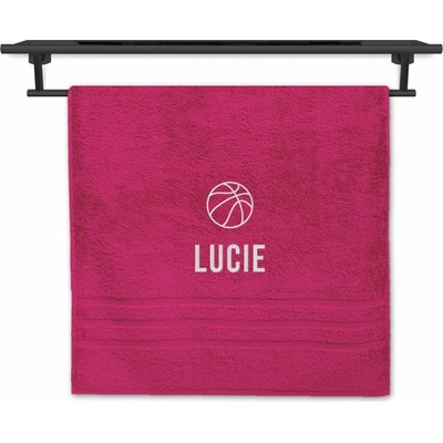 Povlečení Plus osuška se jménem na přání purpurová 70 x 140 cm basketbal
