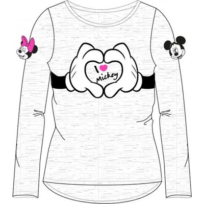 E plus M - Dívčí tričko s dlouhým rukávem myška Minnie mouse - šedé