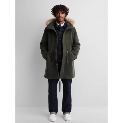 GAP Gap Oversize parka z vlnenej zmesi × A.P.C. unisex Zelená