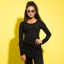 Urban Classics Ladies Long Rib Pocket Turnup Tee black